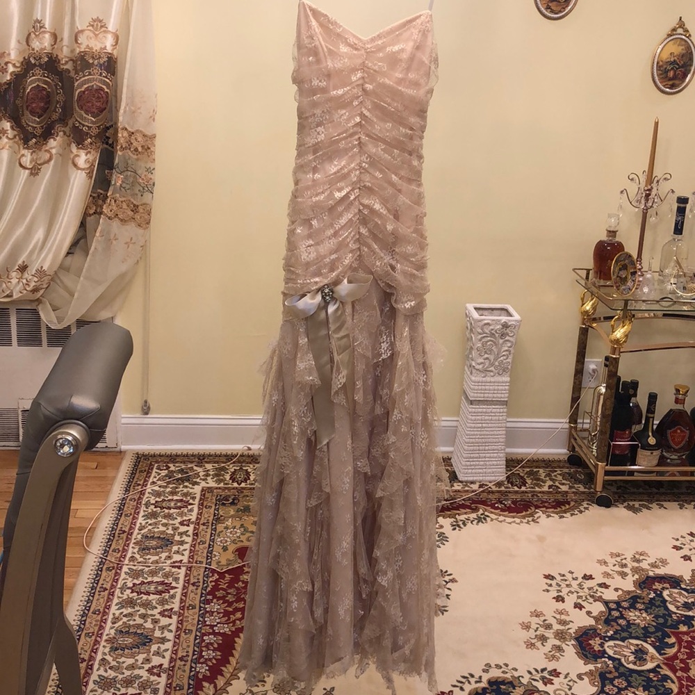 Beige lace dress